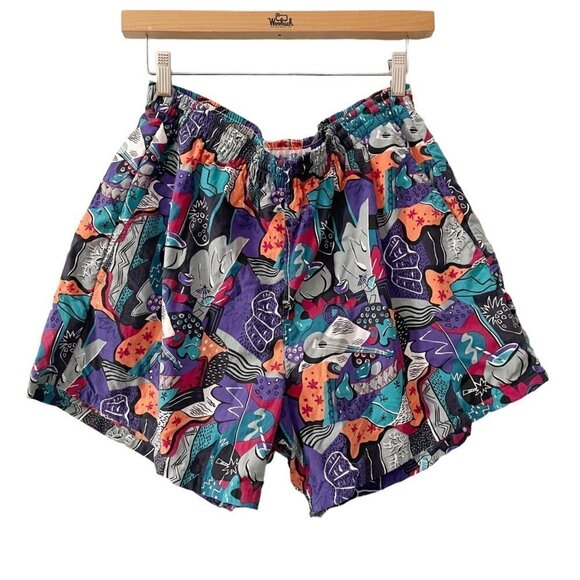 RARE Water Prints by Reyn Spooner Retro Hawaiian Print Swim Trunks Men's Large - Picture 1 of 9